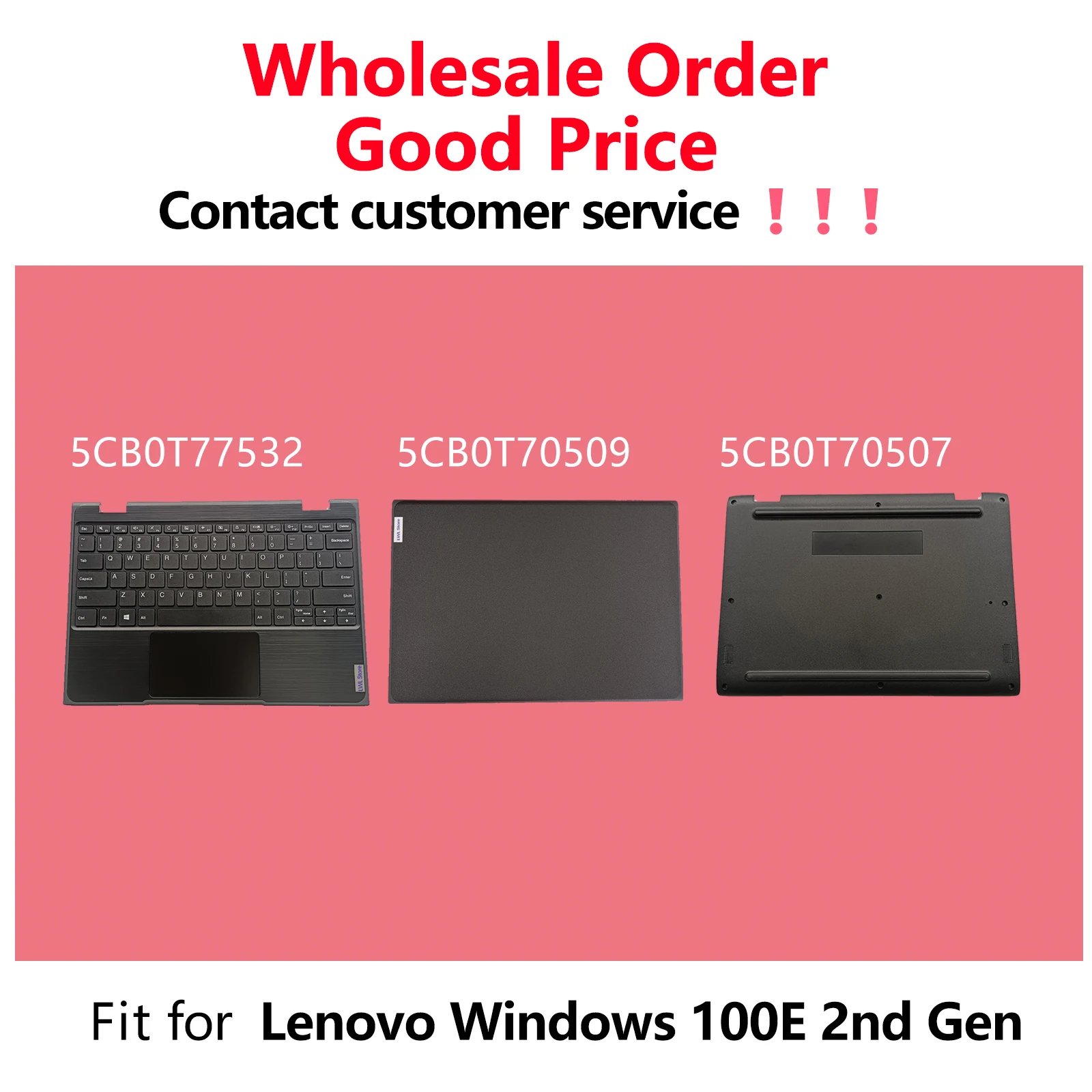 

For Lenovo 100e 2nd Gen Notebook 81M8 Laptop Palmrest Keyboard Touchpad /LCD back cover /bottom 5CB0T77532/5CB0T70509/5CB0T70507