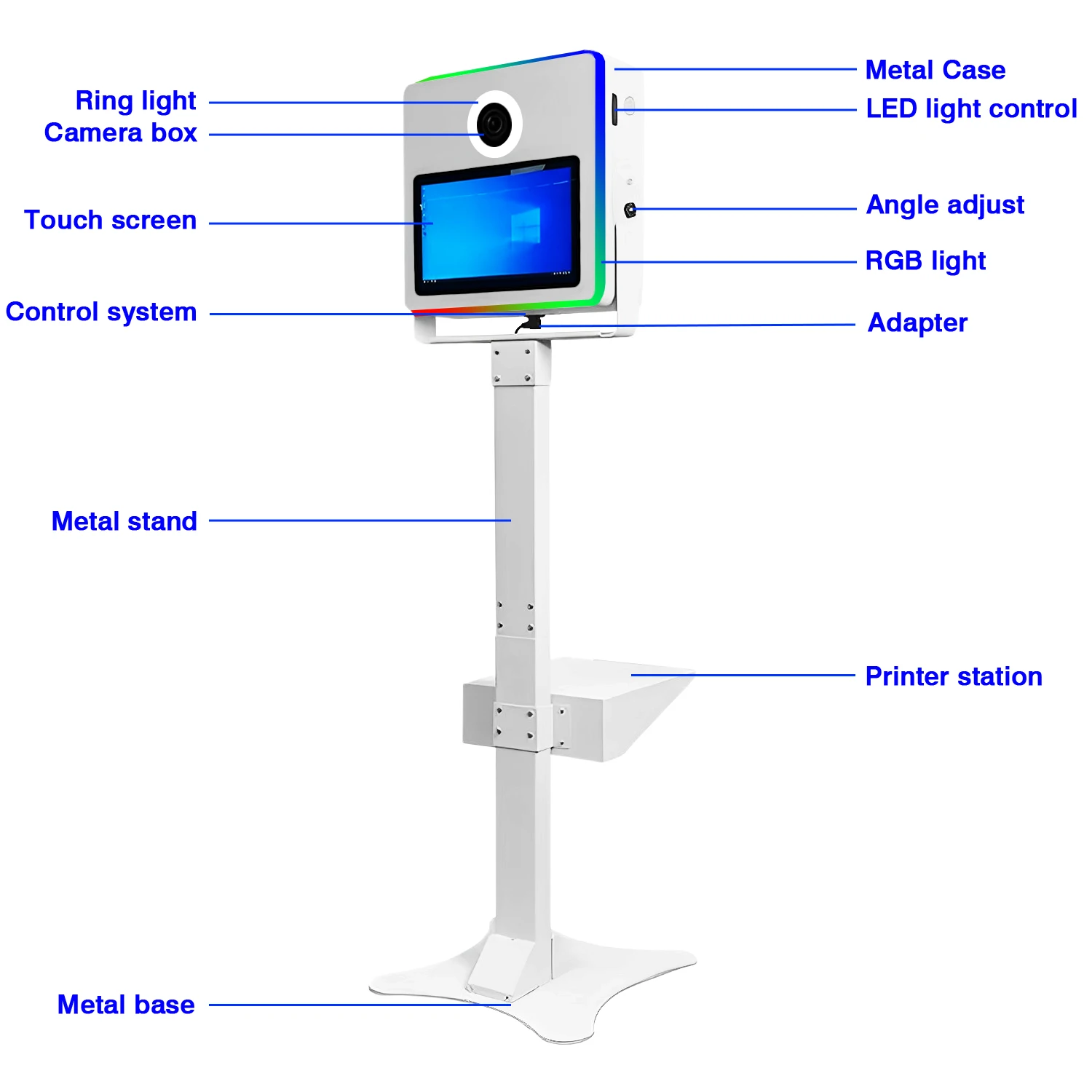 15.6 Inch Magic Mirror Photo Booth Machine with Touch Screen DSLR Camera Photobooth Flight Case Packing for Wedding Party Event