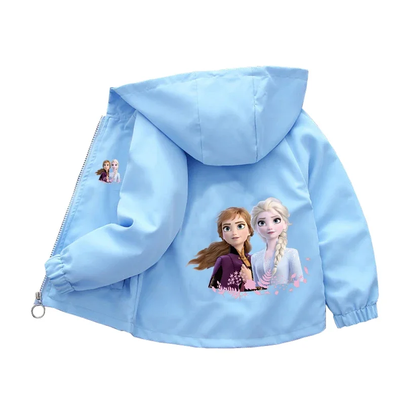 Frozen Spring Girl Elsa Princess Jacket Kids Toddler With Hooded Collar Long Sleeve Casual Clothing Children Mickey Minnie Coat