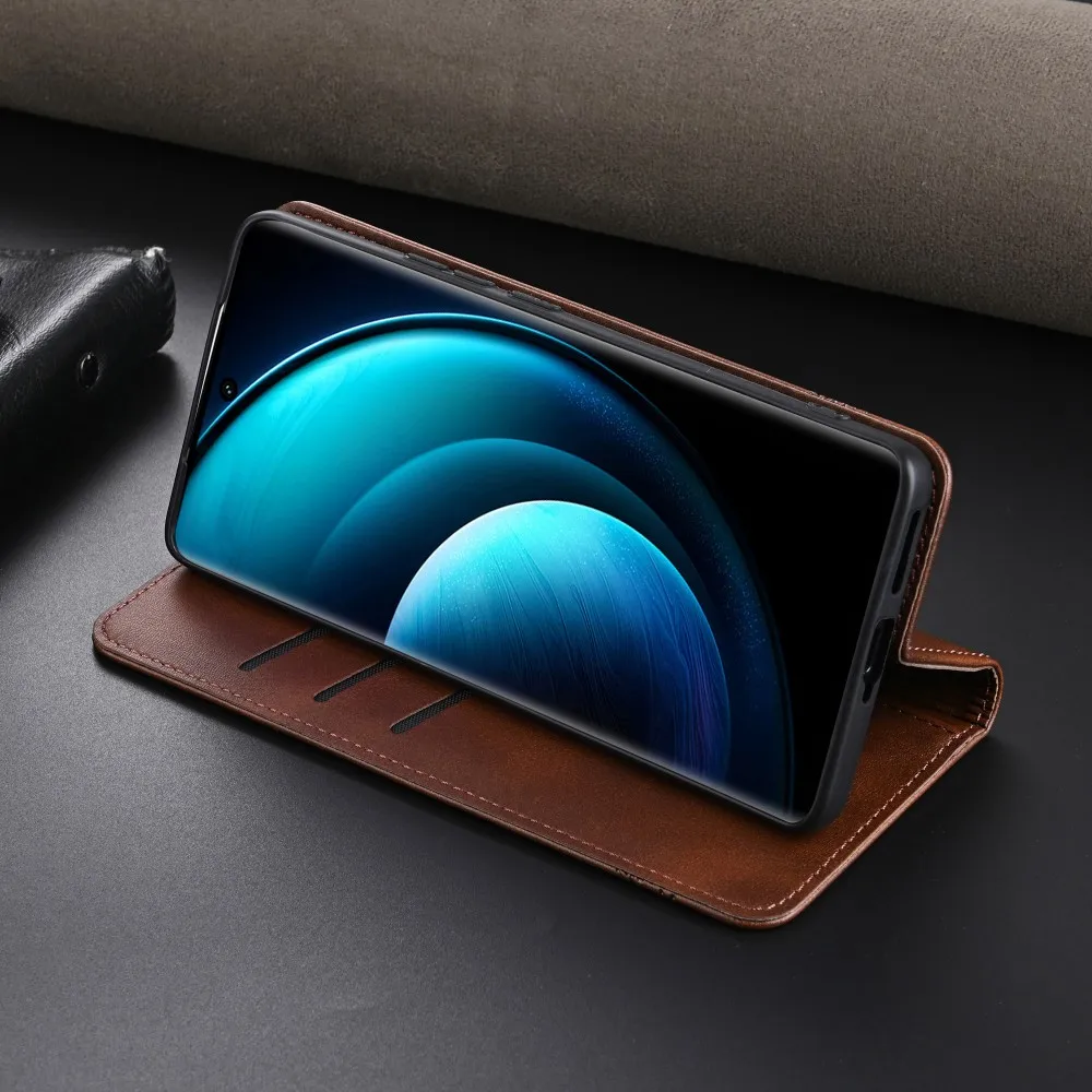 حافظة لهاتف Xiaomi Mi 15T Pro فاخرة من جلد البولي يوريثان محفظة بطاقات واقية الغطاء الخلفي لهاتف Xiaomi Mi 15 14T Pro