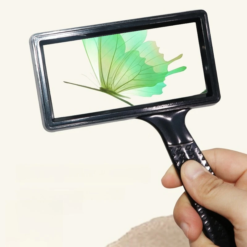 High-Definition Square 10X Magnifying Glass Rectangular Handheld Lens For Reading Newspapers Specifically Designed For Elderly
