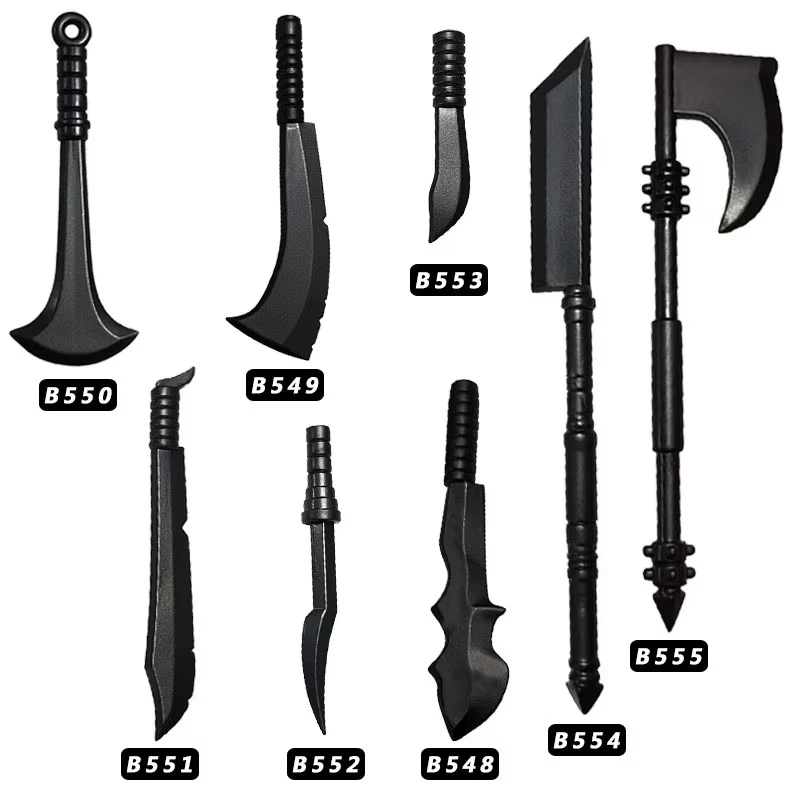 Mittelalterliche Waffen Bausteine Armeesoldaten Figuren Militärzubehör Messer Schwert Axt Breitschwert Bausteine Spielzeug für Kinder