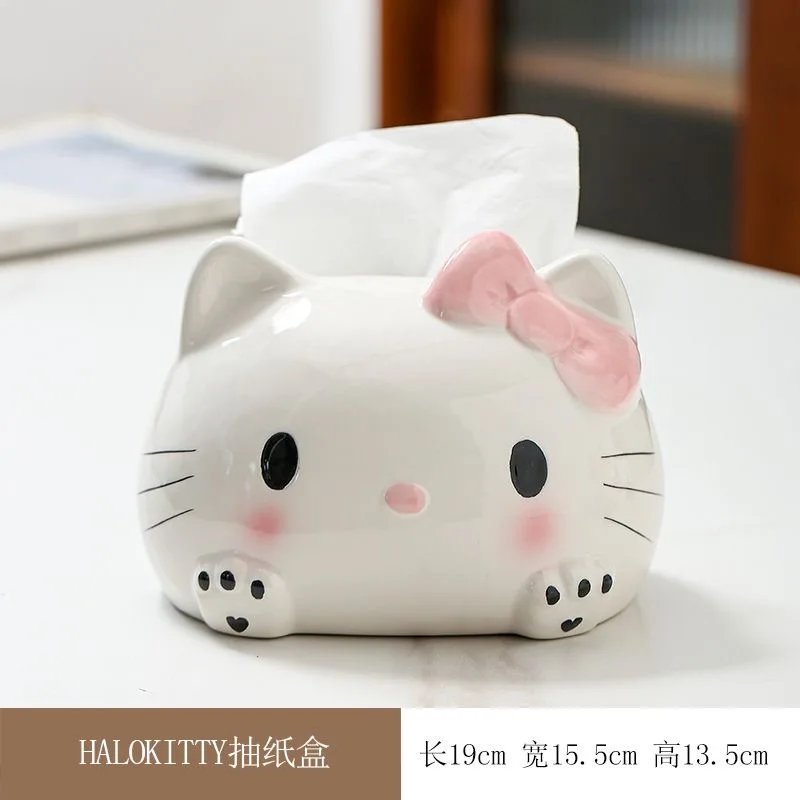 INS Style Creative Tissue Box Household Bedroom Living Room End Table Cute Candy Paper Extraction Box Ceramic Crafts Ornaments