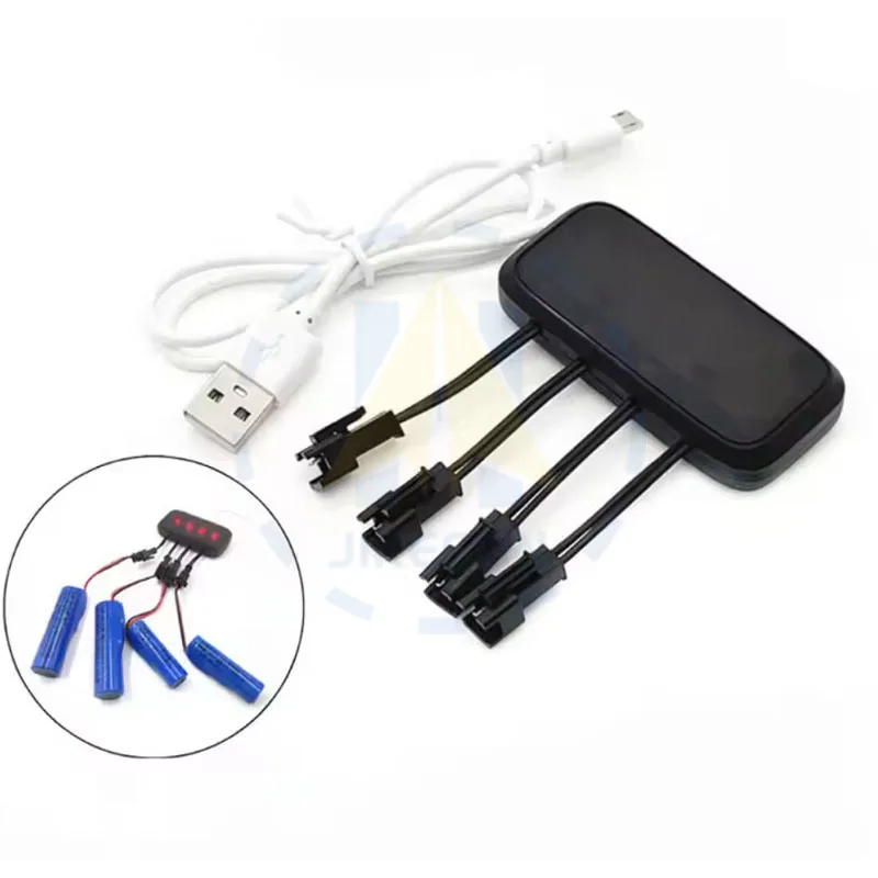 3.7V USB Battery Charger Adapter  For RC Toy Cells Boat Car Drone Helicopter SM Plug Parts With 14500/18650 Power Supply