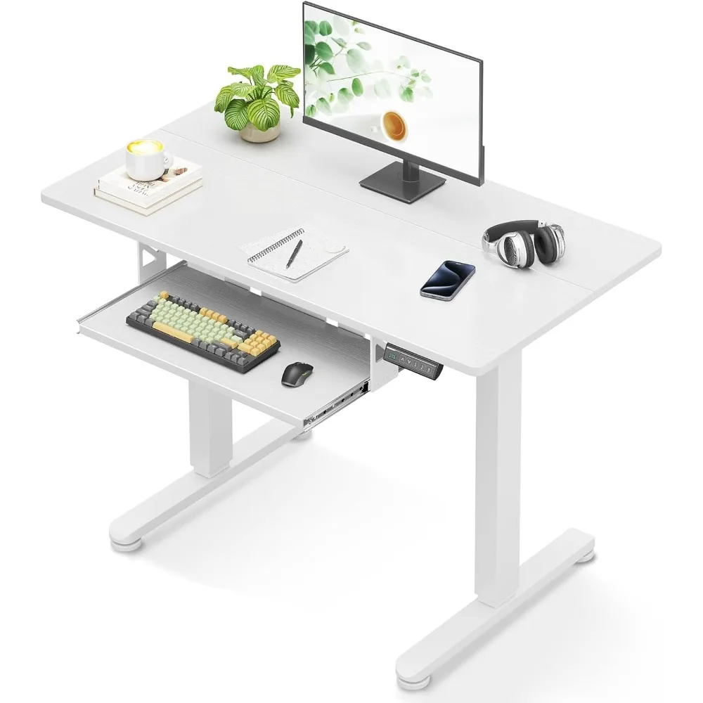 

Casaottima 40 Inch White L Shaped Desk, 4 Drawers Reversible Study Desk with Hook, Small Storage Desk for Home Office Kids