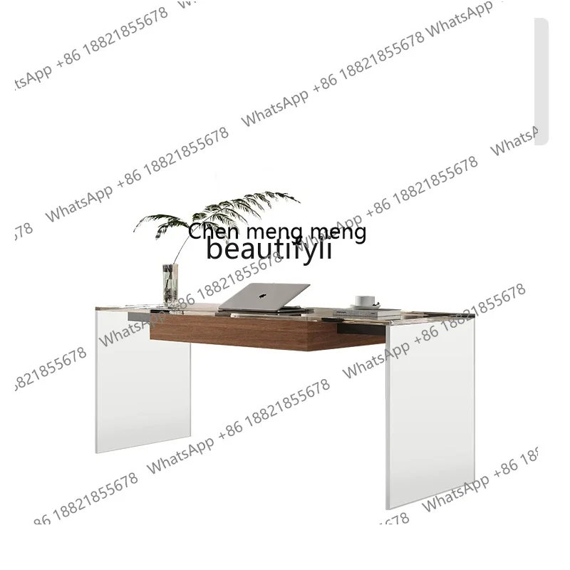 

182C Acrylic Suspension Desk Designer Modern Minimalist High-End Desk Study Home Small Apartment Computer Table and Chair