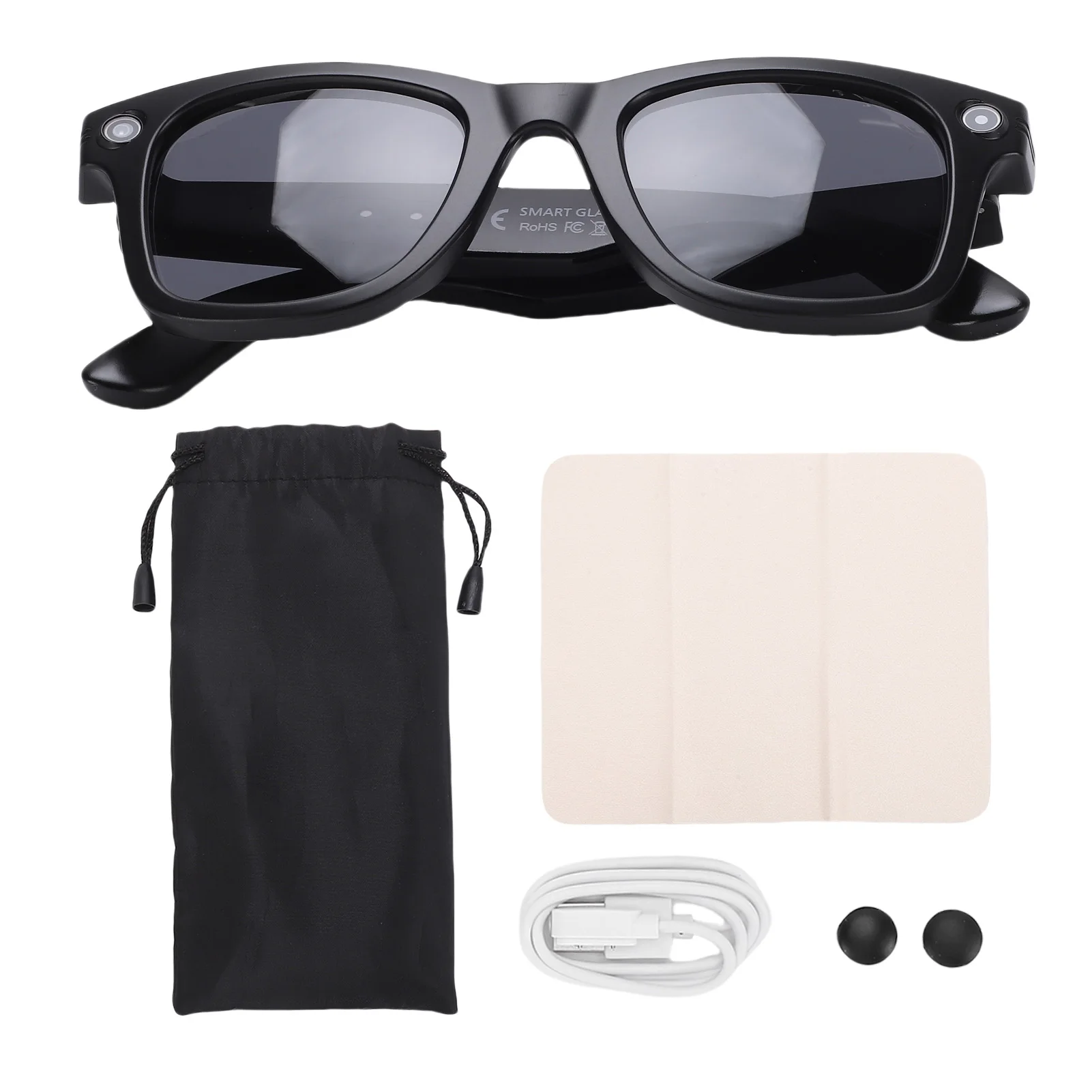 

AI Translator Sunglasses with 8MP Camera Bluetooth 32GB 25 Languages Smart Glasses Noise Reduction Mic for Travel Music and Call