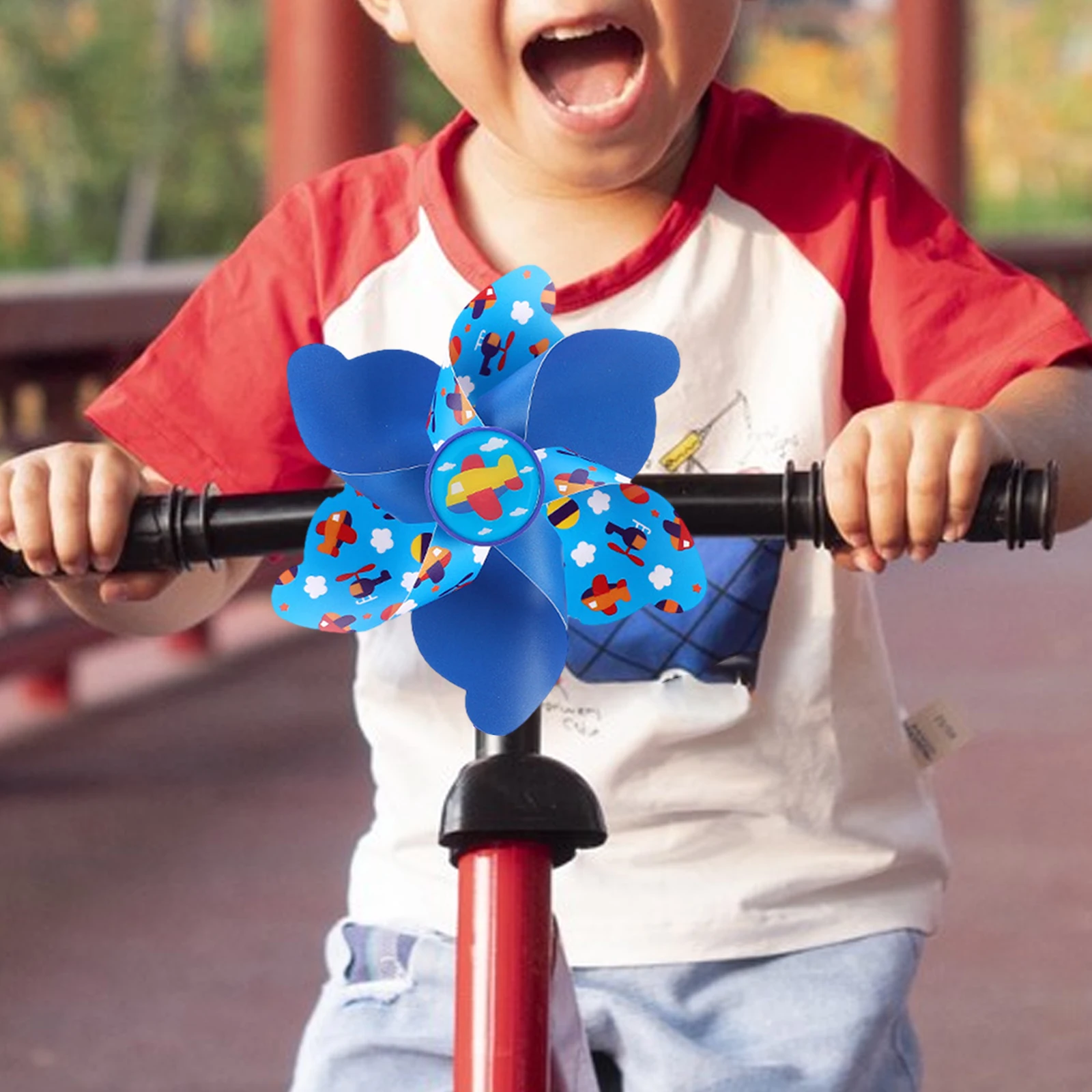 Bike Handlebar Pinwheel for Kids Rotating Small Windmill Easy Attachment Scooter Toy Cute Decoration for Scooter Tricycle