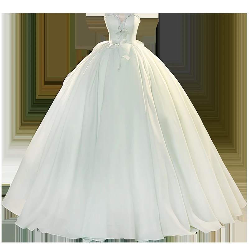 Customized New Light Green Graduation Dress Sexy Strapless Floor-length Ball Gown Wedding Dresses Simple Quinceanera Dress