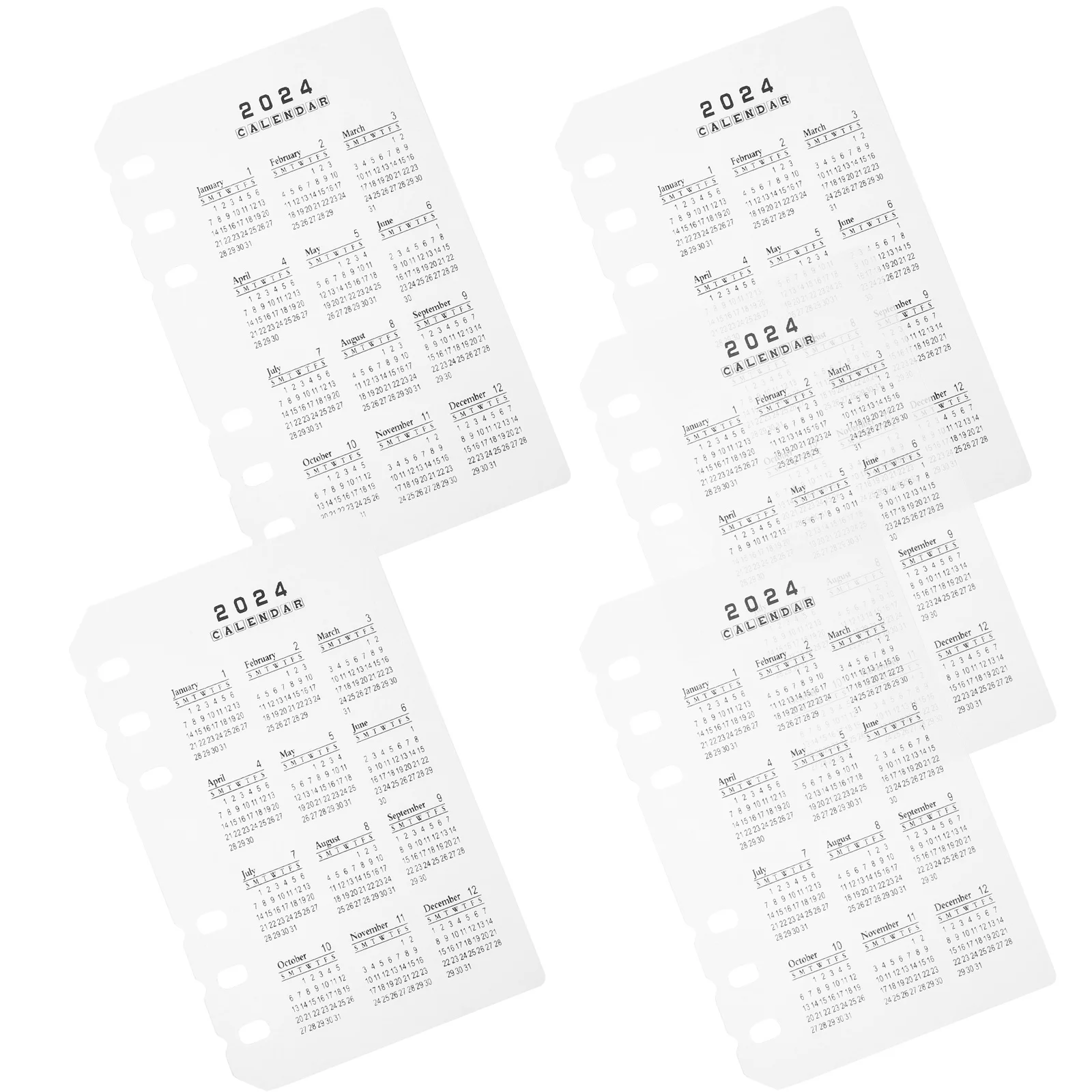 5pcs A6 Divider Binder Separator Transparent Loose Leaf Notebook Calendar Organizer Replaceable Portable Dividers