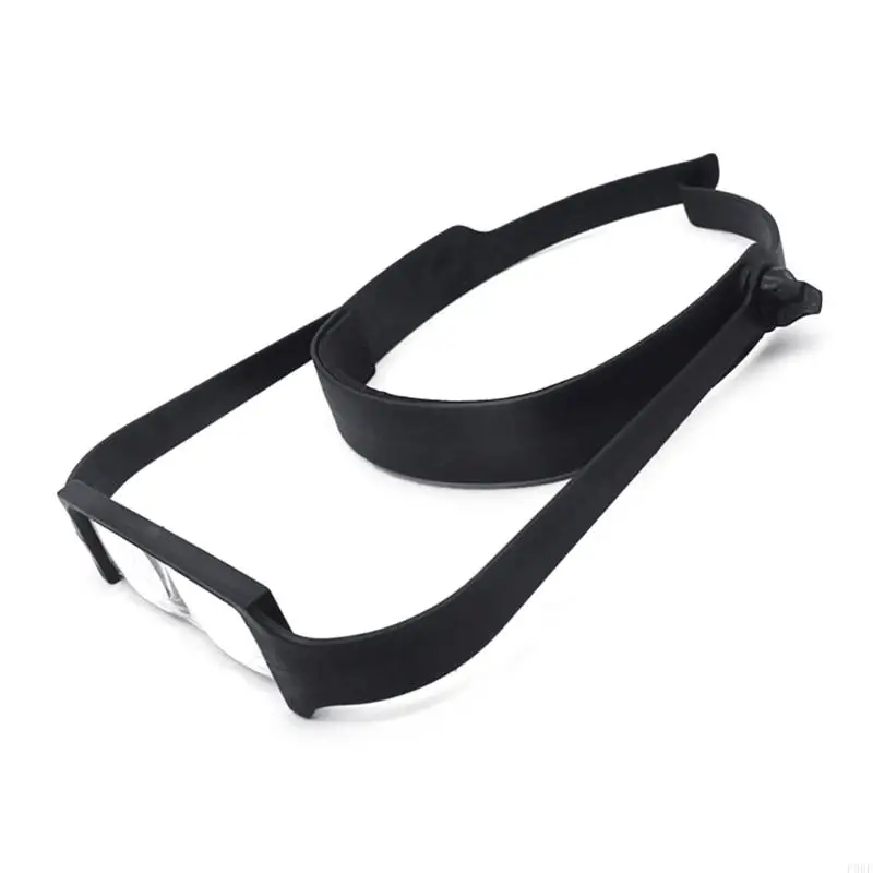 P0RF Headband Glass with Interchangeable Lenses Handsfree Head Mount Magnifier for Close Work Sewing Crafts Watch