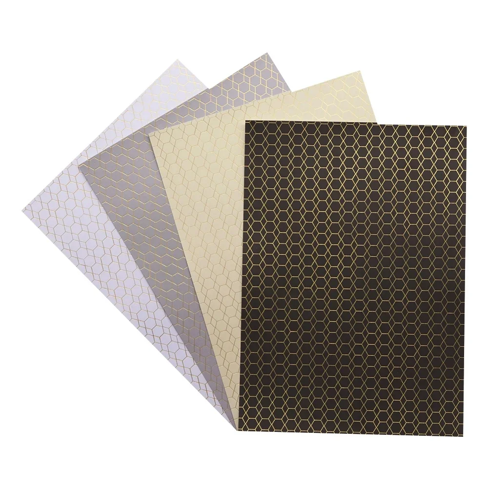 Kreative Goldblattblätter im A4-Format, strukturiertes, dekoratives Scrapbooking-Papier, Gold-Silber-Folien-Bastelpapierblock für Planer und Journaling – Detail 12