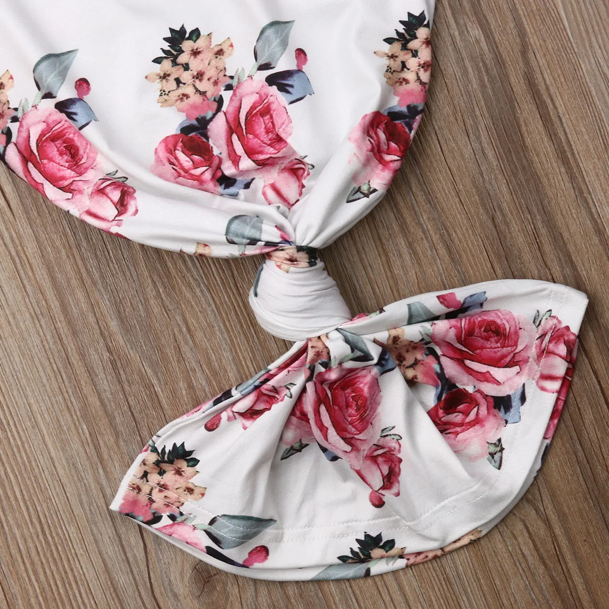 Girl's Pajamas Summer Casual Elegant Long Sleeve U-Neck Flower Printed Long Dress and Butterfly Headband Daily Sleep Sets