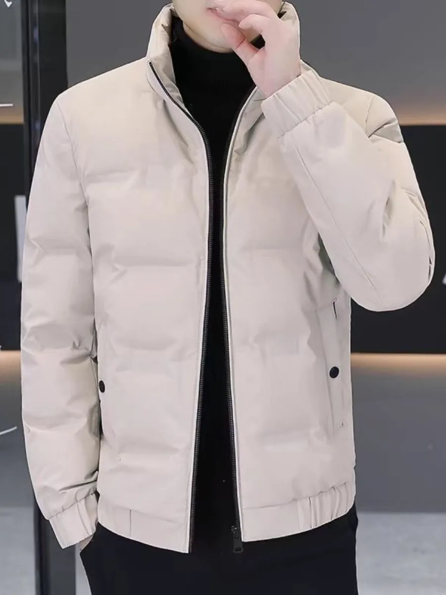 

Men's Thiened ort down Cotton Jaet Stand Collar Warmth Outerwear Faionable Urban Sle Winter Coat Detachable Hood