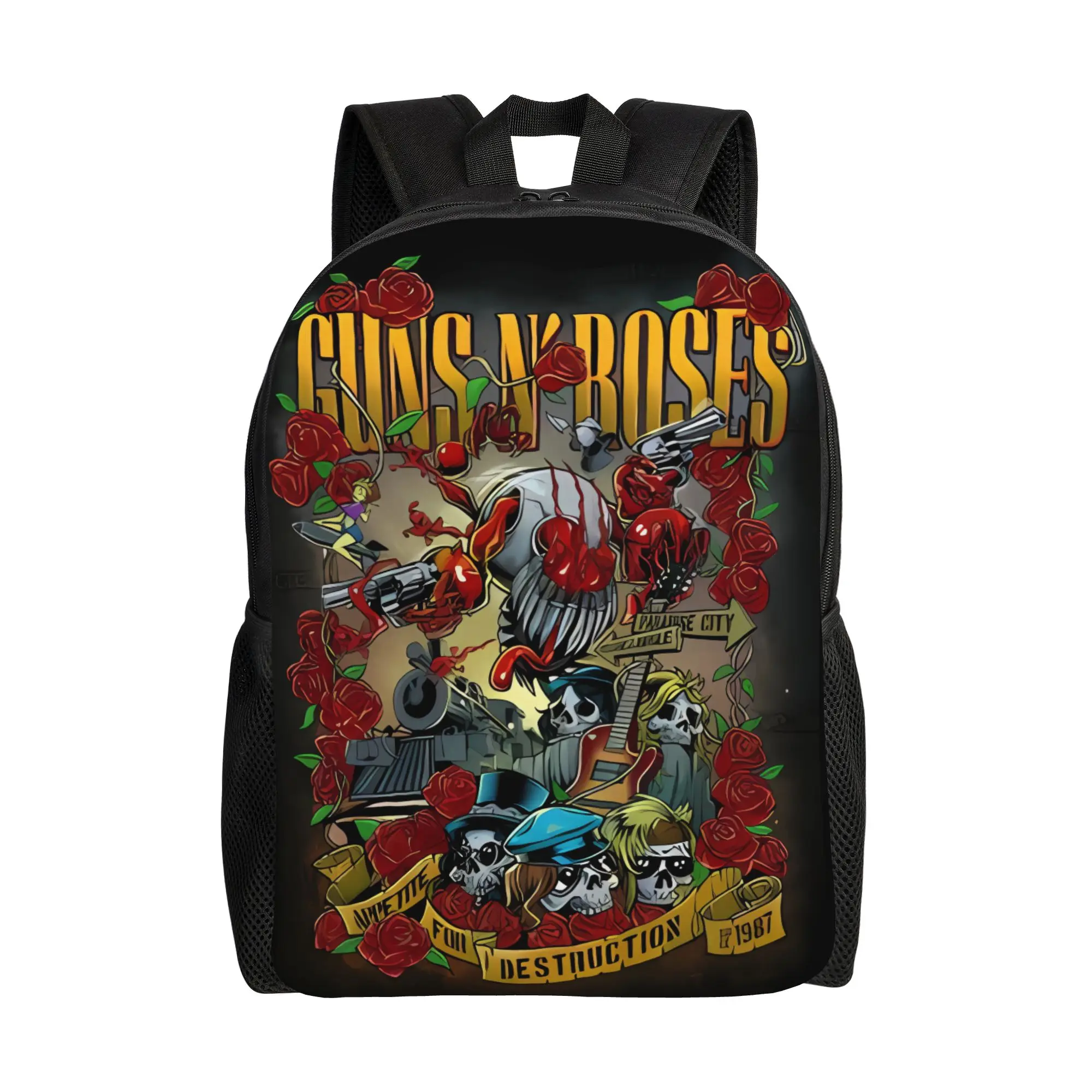 

Guns N Roses Band Backpack Sport Backpacks Unisex Designer Large School Bags Style Rucksack