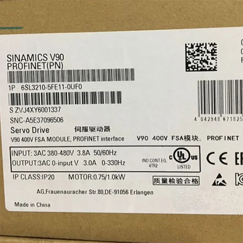 New original 6SL3210-5FE11-0UF0 V90 with PROFINET 380-480 V servo drive 6SL32105FE110UF0 spot