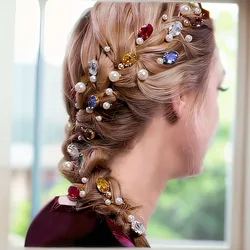 Simulated Pearls Hair Pins Clips Rhinestone Wedding Hair Accessories For Women Tiaras Barrettes Hair Stick Hair Jewelry