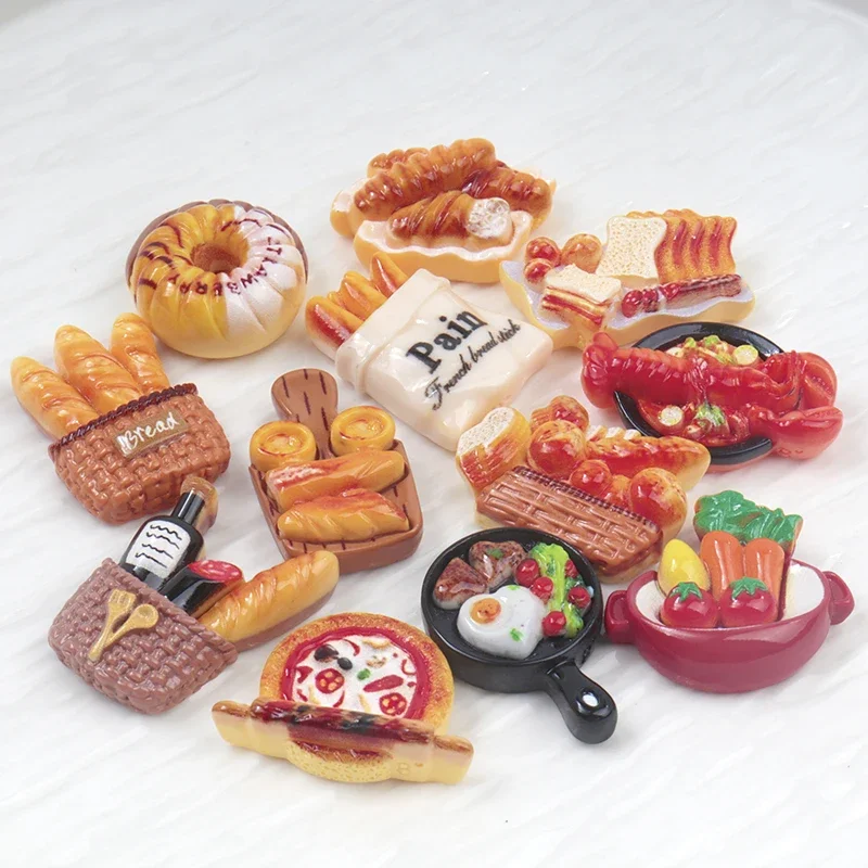 12/120PCS Resin Accessories Simulation Cake Lobster  DIY Scrapbook Frame Hairpin Craft Phone Case Doll House Play Fridge