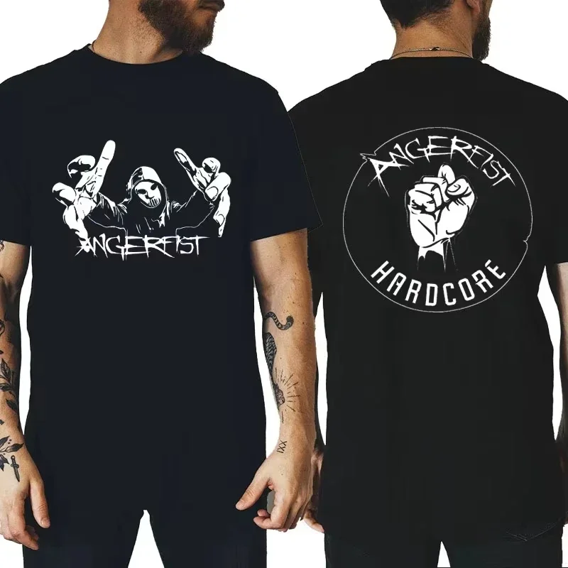 

Summer Fashion Angerfist 100% Cotton Men Tshirt HARDCORE TECHNO MAINSTREAM GABBA Women T-shirt Dutch Gabber Music Oversized Tops