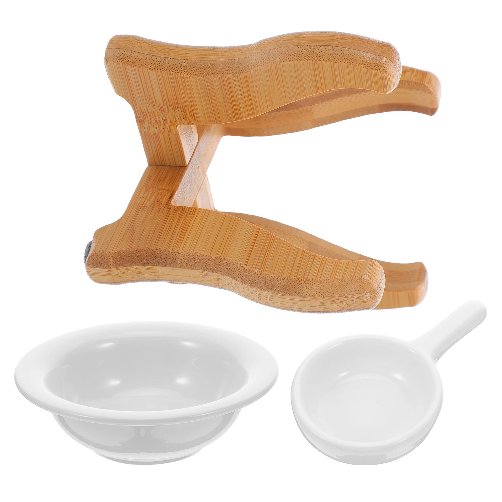 

1Set Essential Oil Burner Bamboo Ceramic Tealight Holder Aromatherapy Wax Melt Warmer for Bedroom Yoga Hotel