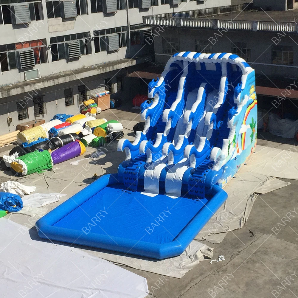 

Summer Hot Sale Kids Children Commercial Cheap Inflatable Water Slide With Pool Sea World Theme Land Inflatable Water Park