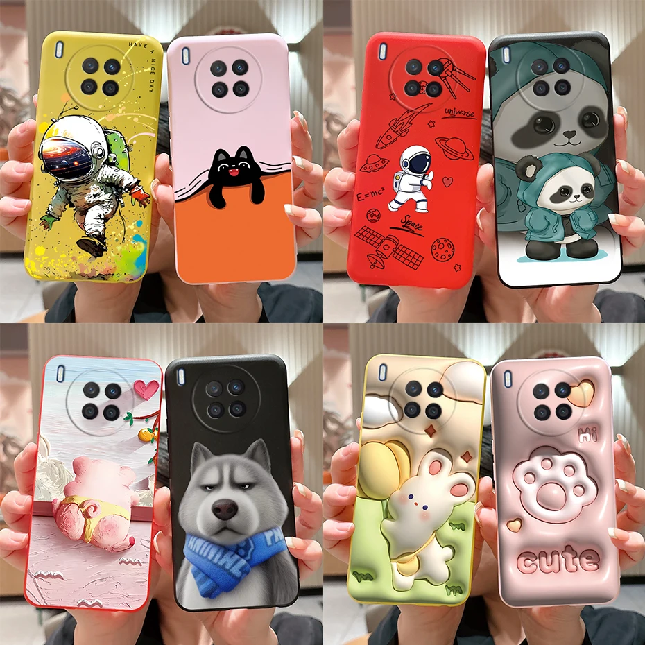 For Honor 50 Lite Case NTN-L22 NTN-LX1 NTN-LX3 Cute Astronaut Soft TPU Matte Phone Cover For Huawei Nova 8i Nova8i NEN-L22 Coque