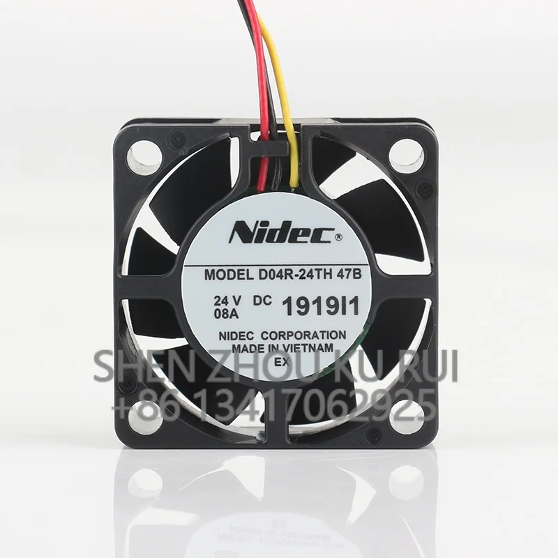 Original Nidec 5V 12V 48V DC 24V 0.08A three-wire Frequency changer printer D04R-24TH 47B AC EC 4015 40X40X15MM 4CM cooling fan