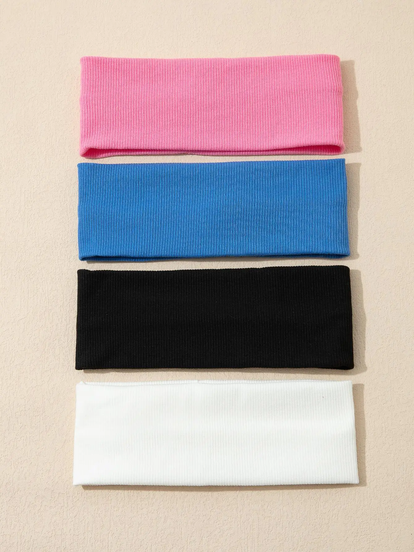4Pcs Einfache Mode Frauen Einfarbig Elastische Haarbänder Nette Gesicht Waschen Make-up Haar Band Vintage Sport Laufen Yoga stirnbänder