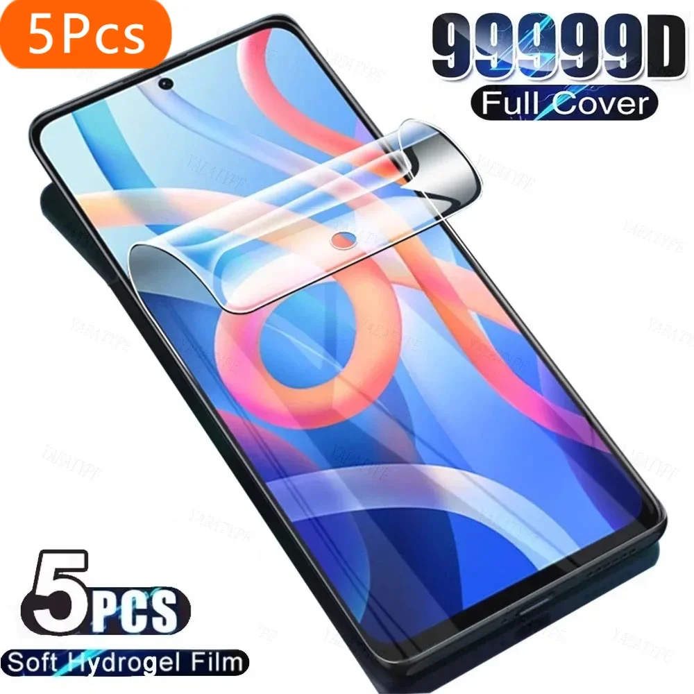 

5PCS Hydrogel Film For Xiaomi Redmi Note 10 11 9 8 Pro 12S 11S 10S 9T 9 8T 7 5G Screen Protector For Redmi Note 12 Pro Plus