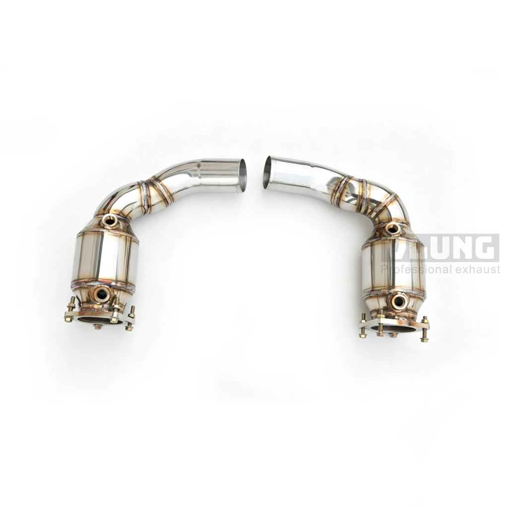 304 Stainless Steel High‑Performance Exhaust Downpipe Header For Porsche 911 992 3.0T Car Racing Modified Exhaust Section