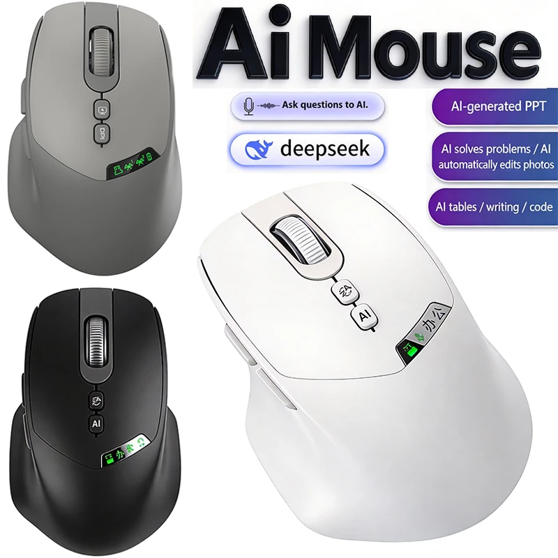 Souris IA Intelligente à Commande Vocale, Version Parlante, pour la Création de Grands Modèles, la Rédaction de PPT, la Copie, la Traduction et le Dessin, pour Deepseek Bean Bag