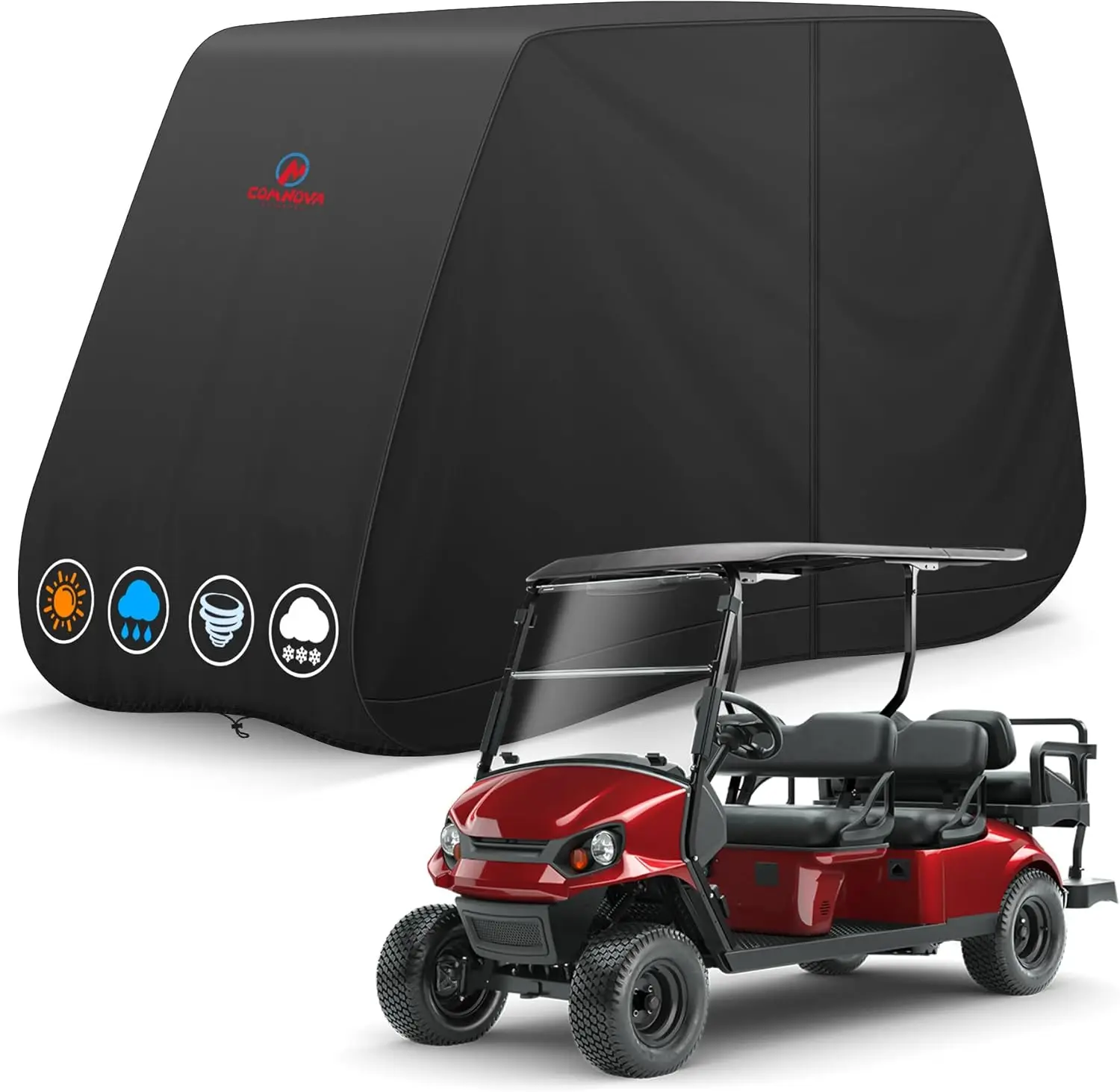 

Universal 6-Passenger Golf Cart Cover - Waterproof, Windproof & UV Resistant for EZGO, Club Car, Yamaha up to 138"L