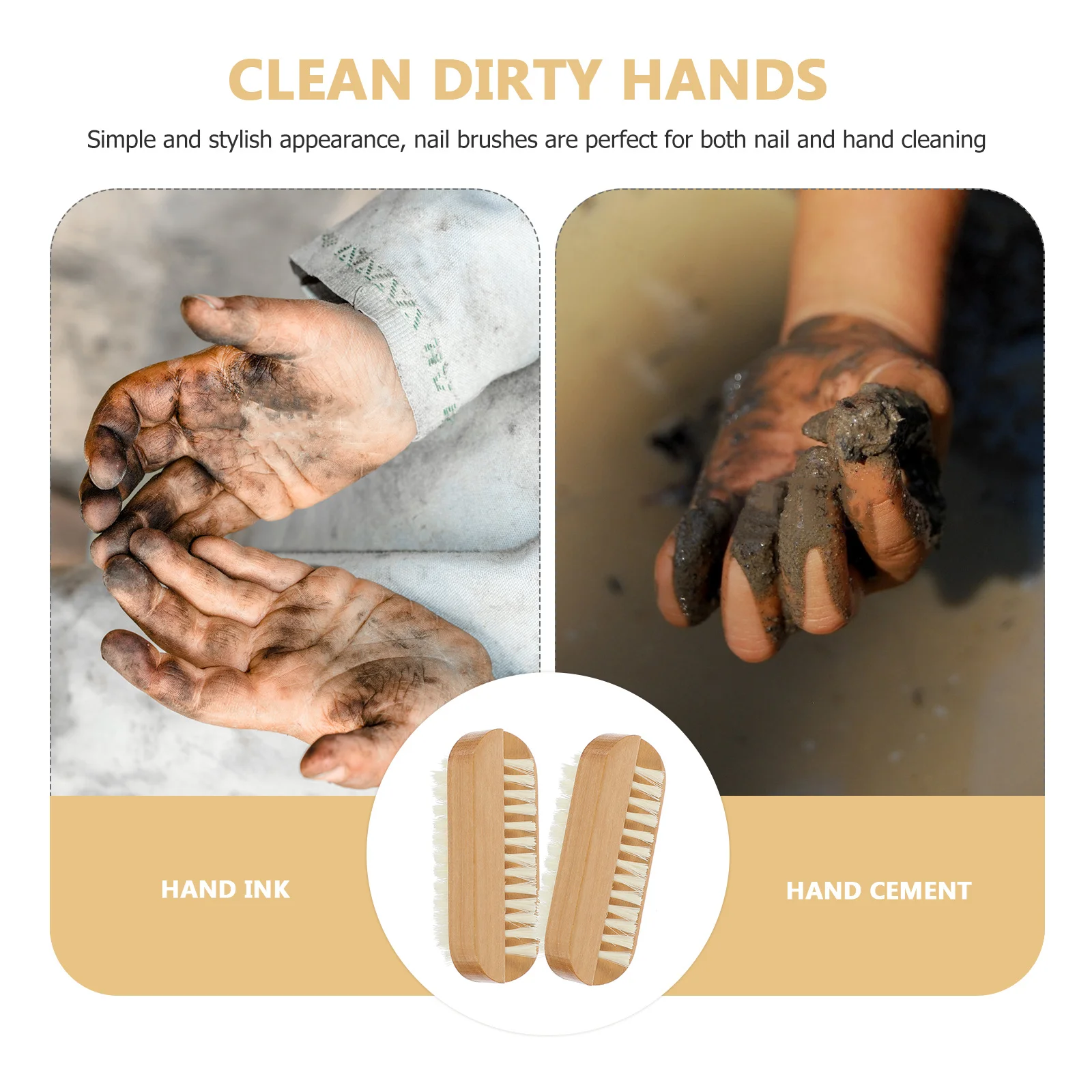 

2pcs Nail Dual-Sided Stiff Bristle Scrub Tool For Cleaning Under Nails Portable Finger Toenail Cleaner Manicure Pedicure Kit