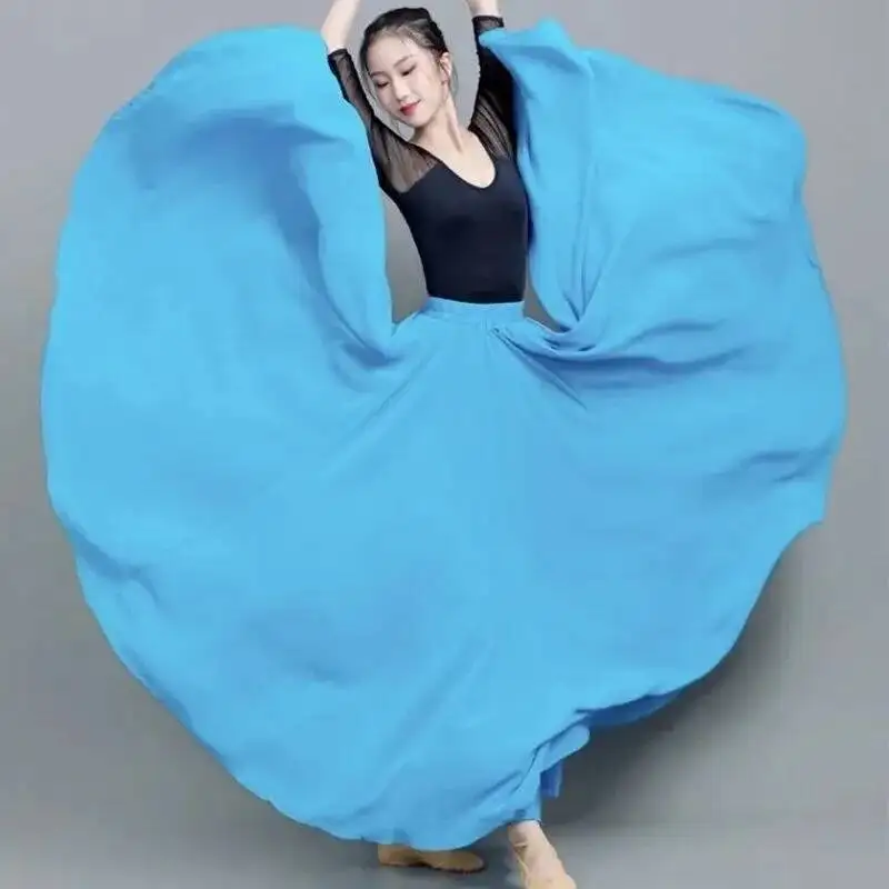 Cos 720 graden grote schommel dubbellaags chiffon vakantie strand rok dansjurk klassieke dansvoorstelling jurk Xinjiang