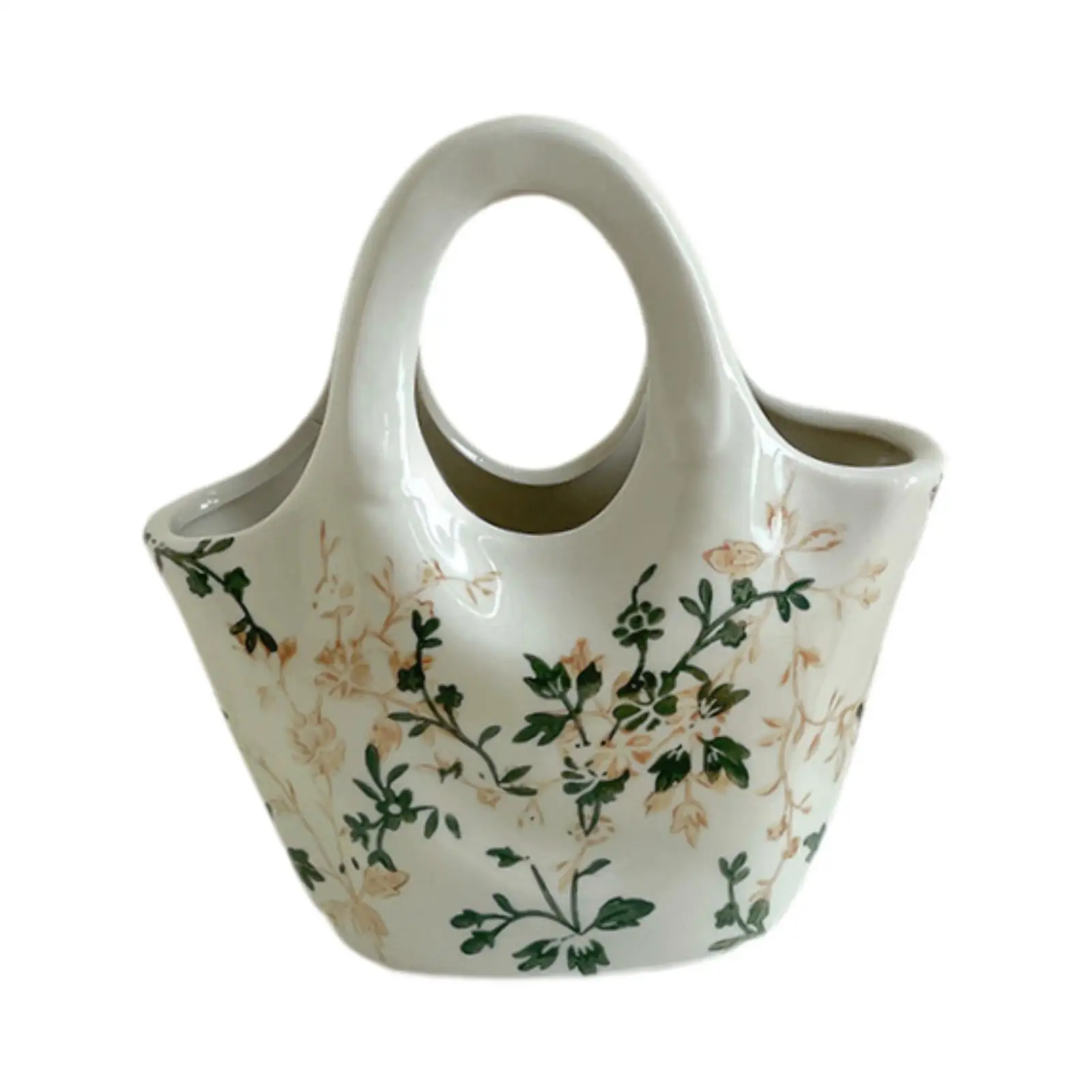 

Modern Ceramic Vase Elegant Handbag Vase for Dinning Table Living Room Table