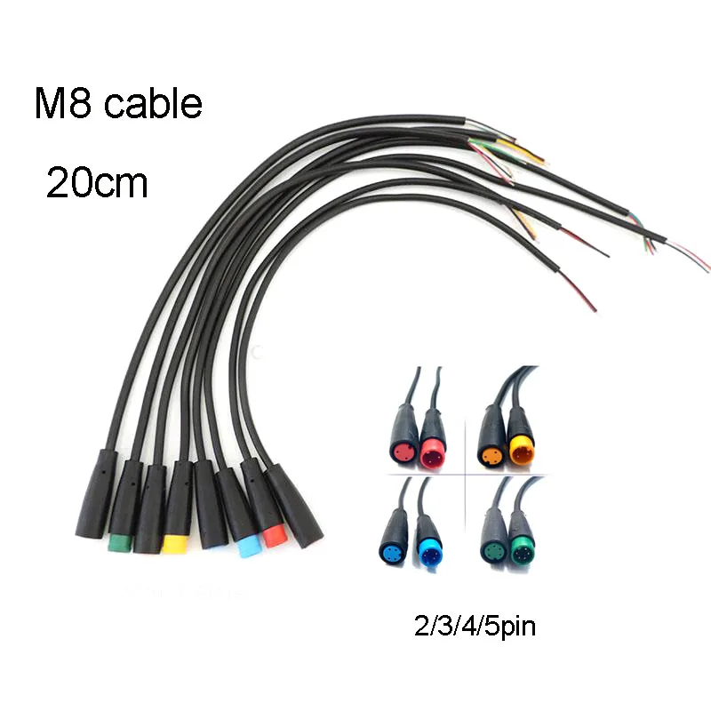M8 2 3 4 5 Pin Electric Joint Plug Connector Wiring Line Scooter Brake Cable Signal Connecting Sensor 20CM w28