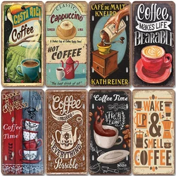 Targhe per caffè targhe in metallo Vintage targhe in metallo targhe in metallo per caffè retrò per caffè cucina soggiorno Home Wall Art Decor