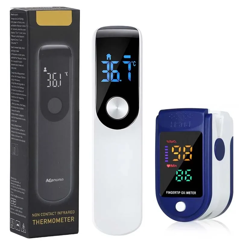 Infrared Fever Thermometer Digital LCD Infant Adult Non-contact Laser Body Temperature Ear Thermometer Finger Pulse Oximeter