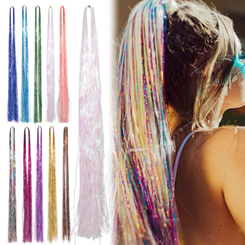 

Блестящие наращивание волос, блестящая мишура для волос феи для женщин и девочек, аксессуары для волос для косплея, вечеринки