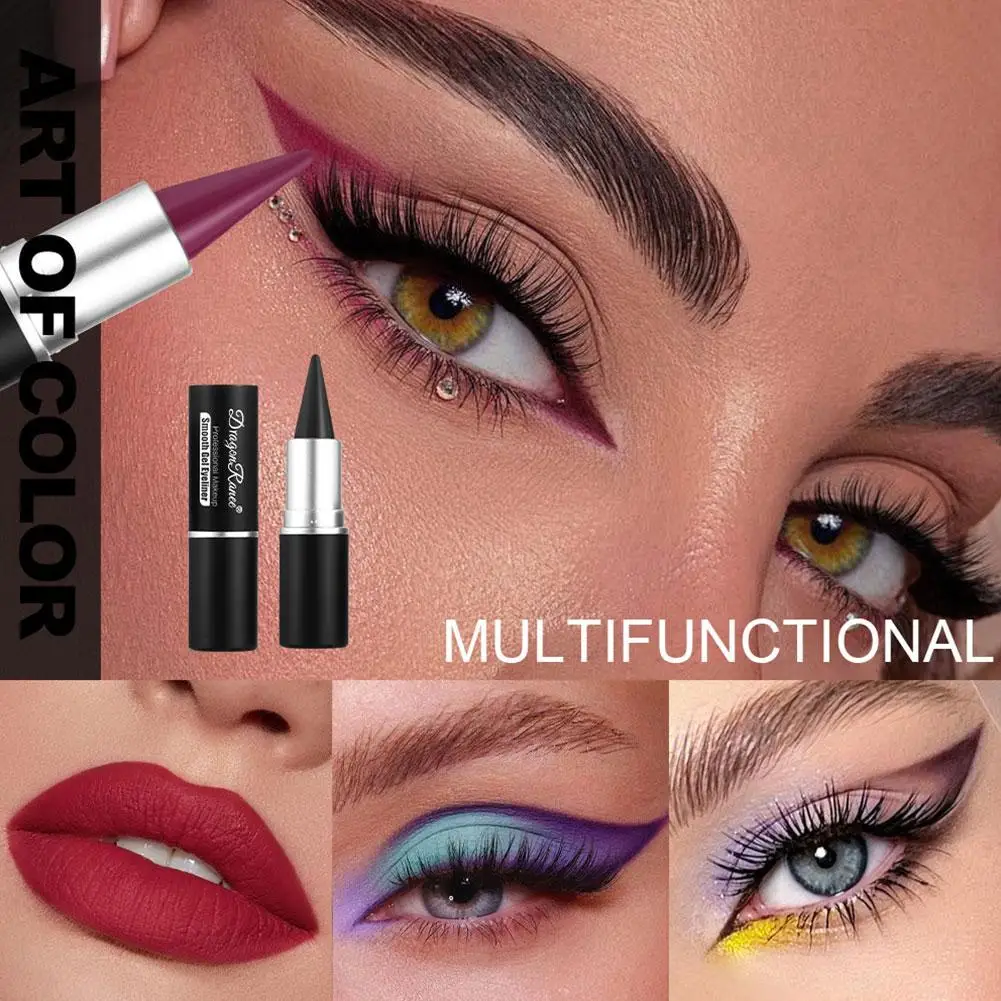 12 Colors Eyeliner Pencil Waterproof Eye Enhancing Solid Cosmetic Long Eye Gel Liner Lasting Thick Smooth Smoky Hours Stick P4S1