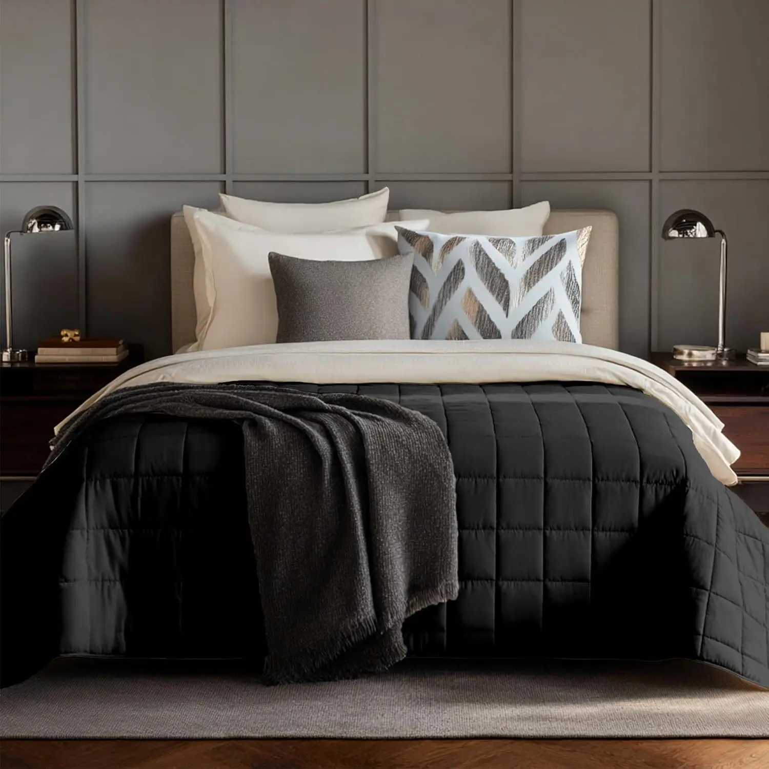 

50lbs Heavy Weighted Blanket King Size 88x104, Grey - Deep Pressure Comfort for Adults, Breathable & Oversized