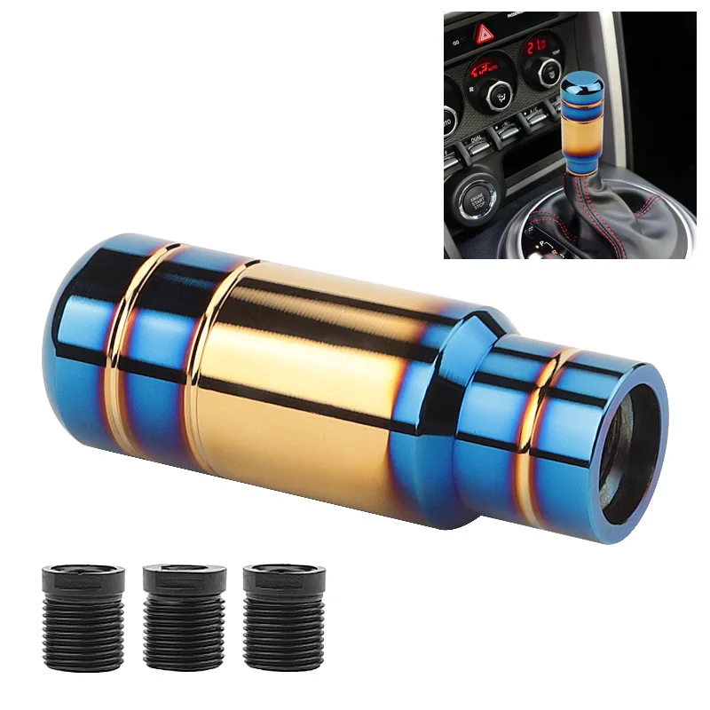 

Универсальная 5-скоростная алюминиевая ручка переключения передач с механической коробкой передач и 3 адаптерами для большинства автомобильных украшений