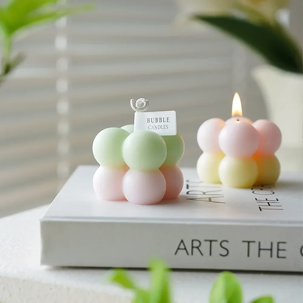 Bubble Cube Bicolor Kerze handgemachte Duftkerze Aromatherapie Sojawachs Kerze Hochzeit Geburtstag Kerzen Party Home Dekoration