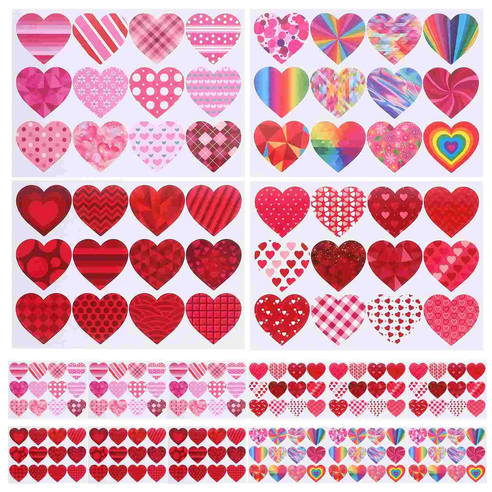 16 Sheets Love Stickers Valentines for Gift Envelopes Sealing Labels Heart Wedding Favours Bag Valentine's Day