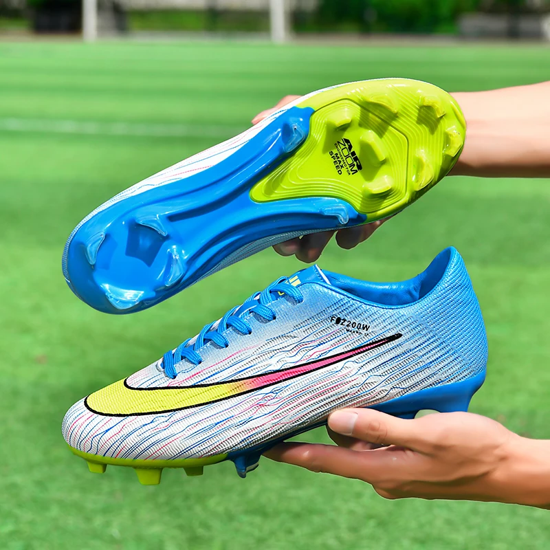 NEW Without-lace Mens Soccer Shoes Boys Training Non-Slip Turf Soccer Cleats TF/FG Football Sneakers Chuteira Campo 35-45