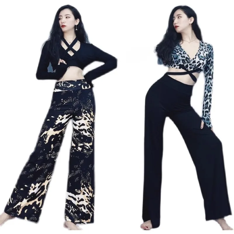 Ropa de práctica de danza del vientre personalizada, conjunto nuevo de jazz, pantalones de gato salvaje, traje de danza oriental, disfraz de actuación
