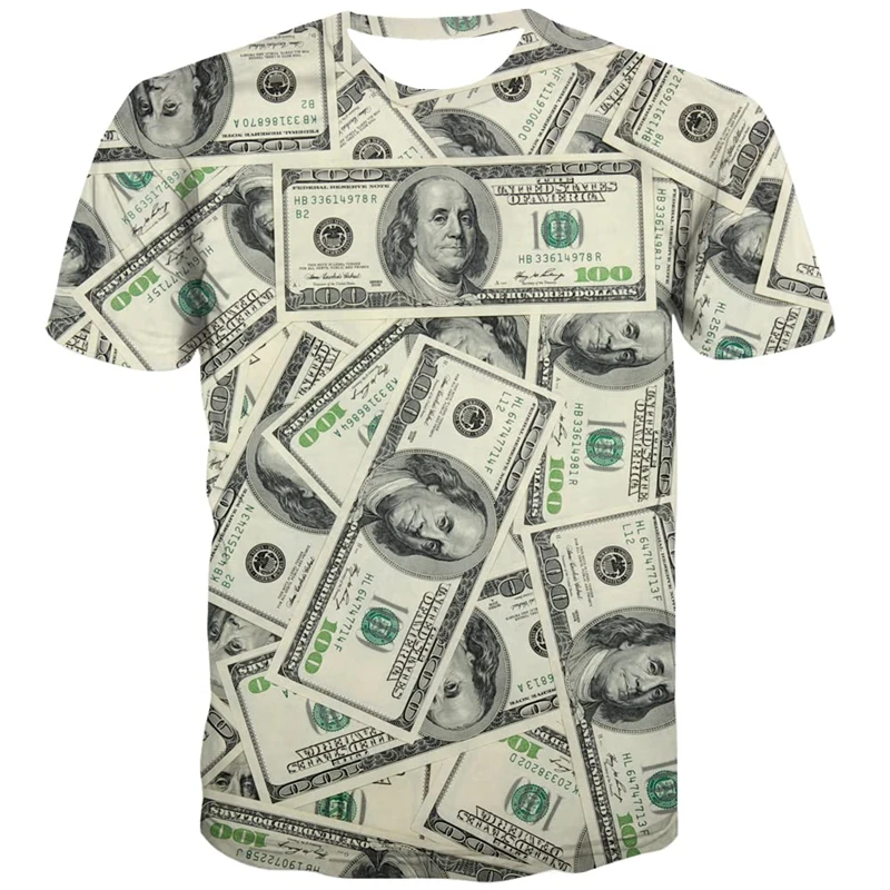 Fashion Dollars 3D Printed T-Shirts For Men Women Summer Trend Cool Streetwear Unique Tee Shirt Oversize Short Sleeve Kids Tops