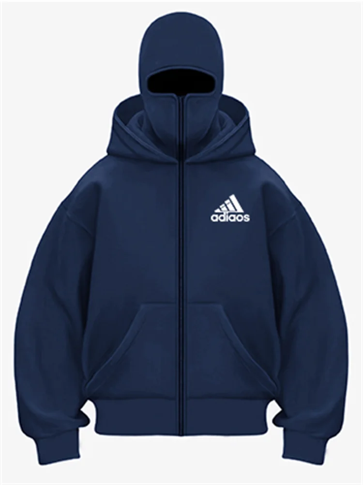 أزياء الخريف والشتاء الجديدة ذات الجودة العالية ذات القبعة المزدوجة بتصميم فريد من نوعه، سترة صوفية عالية الشارع مقاومة للرياح للرجال