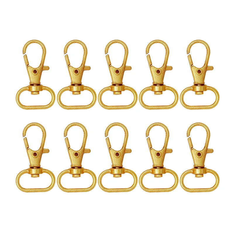 10pcs Metal Snap Hooks Rotary Swivel For Backpack Nickel Plated Lobster Clasps