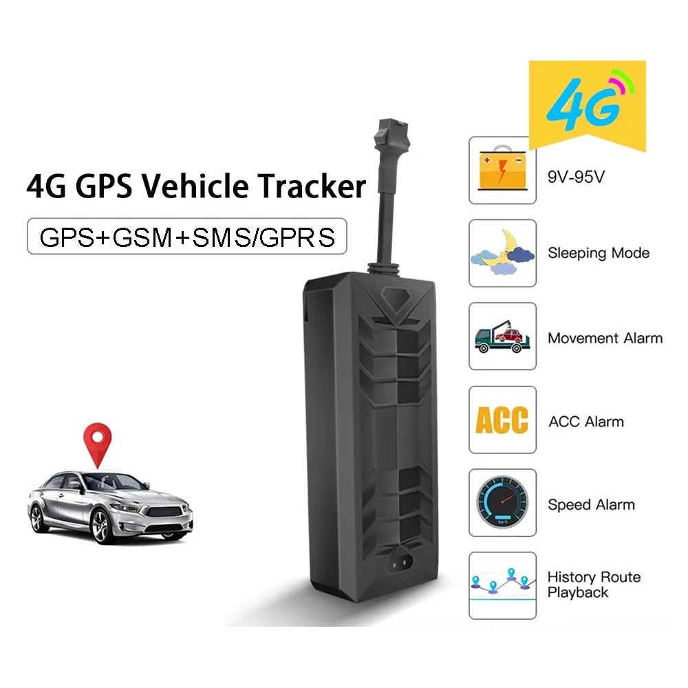 TK806 TKSTAR 4G Vehicle Relay GPS Tracker With Relay Remote Control Engine Oil Cut Off Realtime Tracking Device Alarm 9-95V DC